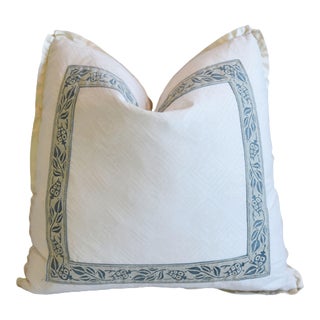Italian Mariano Fortuny Jupon Bouquet Floral Feather/Down Pillow 18" Square For Sale