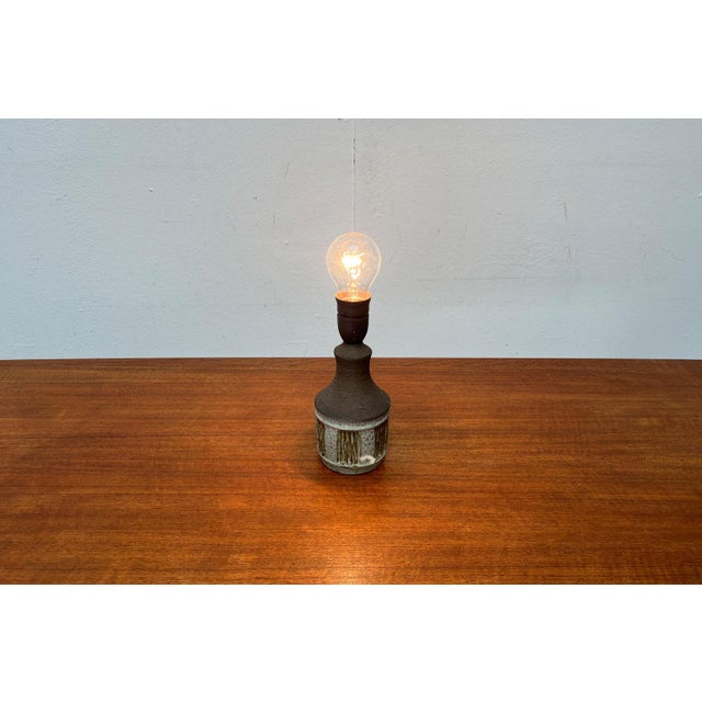 Mid-Century Danish Studio Pottery Table Lamp by Borge Christoffersen for Chris Haslev Jeti, 1960s For Sale - Image 6 of 15