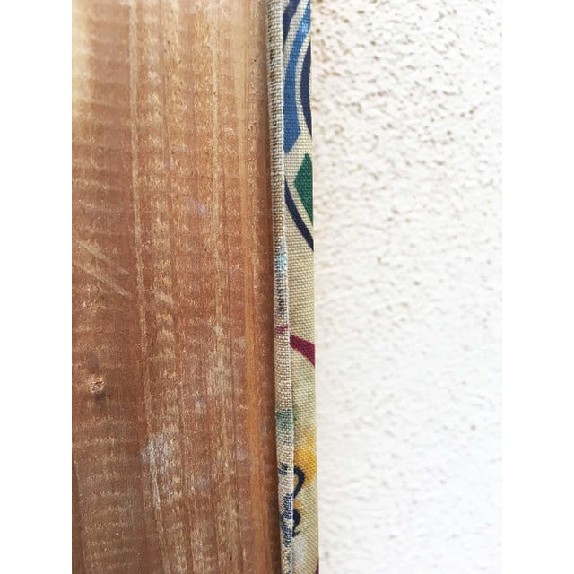 Mid-Century Floral Vinyl Coat Panel with 4 Brass Hooks, 1950s For Sale - Image 12 of 15