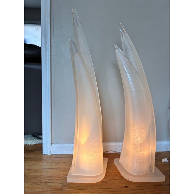 Plastic 1990s Mid-Century Modern Rougier Lamps Mid-Century Sculptural Dolphin Shape Made in Canada Signed 32" - a Pair For Sale - Image 7 of 8