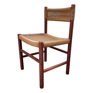 Chair with Papercord Seat and Backrest, 1950s For Sale