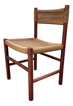 Chair with Papercord Seat and Backrest, 1950s