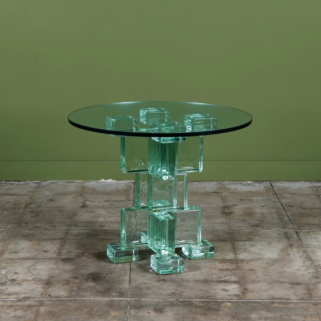Postmodern Glass Bistro Table For Sale In Los Angeles - Image 6 of 17