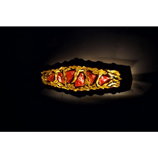 Mid-Century Modern Large Brutalist Concrete and Glass Wall Lamp, 1960s For Sale - Image 3 of 17