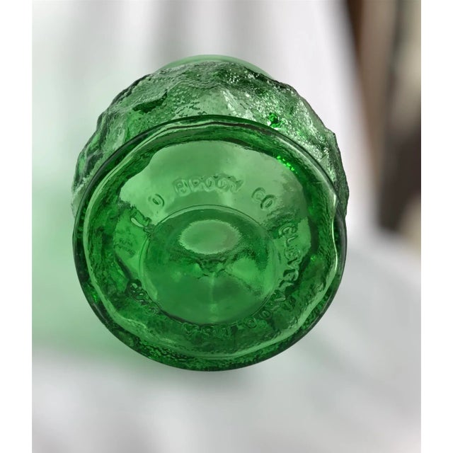 Large Vintage Green Glass Bouquet Vase 1970’s For Sale - Image 11 of 12
