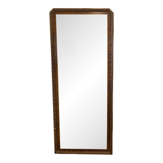 Antique Hand Carved Walnut Full Length Mirror For Sale