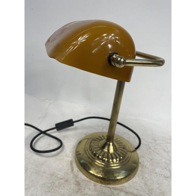 Metal Vintage Ministerial Lamp in Brass and Glass, 1950s For Sale - Image 7 of 12