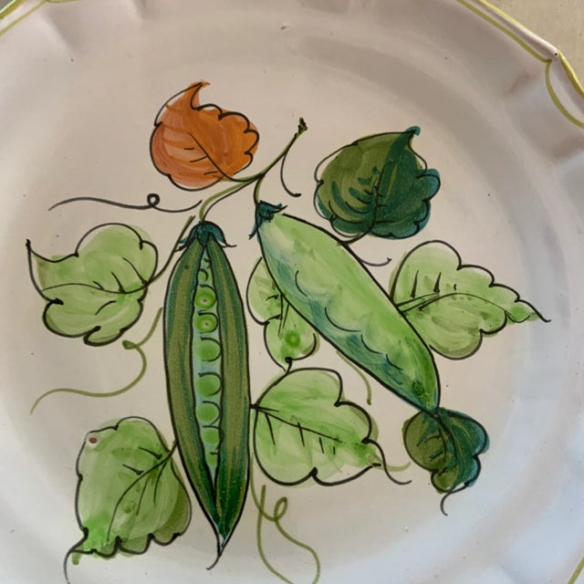 White Vintage Italian Vegetable-Themed Platter With Salad Plates, 9 Piece Set For Sale - Image 8 of 13