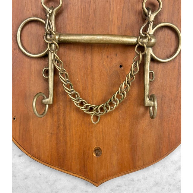 Antique English Equestrian Pelham Horse Bit Walnut Wall Hanging Plaque For Sale - Image 9 of 11