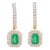Modern 1.85ct Emerald and Diamond C-Hoop Drop Earrings in 14k Yellow Gold- 2 Pieces For Sale - Image 3 of 10