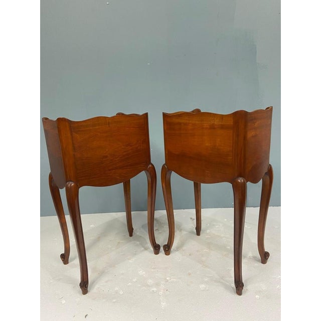 French Walnut Nightstands, 1920s, Set of 2 For Sale - Image 15 of 17