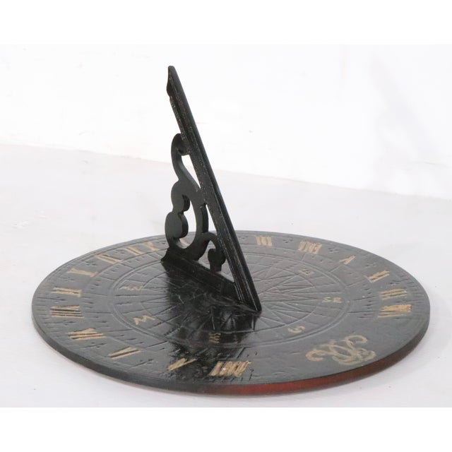Virginia Metalcrafters Late 20th Century Cast Iron Sundial For Sale - Image 4 of 10