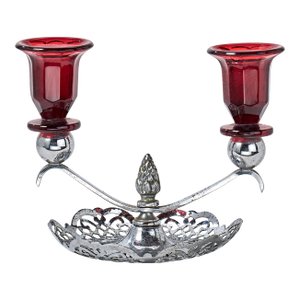 1930s Art Deco Diana Chrome 2 Arm Candlestick