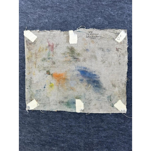 Theo Möller, Schackauberg, Rhön, Fulda, 1947, Oil Painting on Linen For Sale - Image 7 of 13