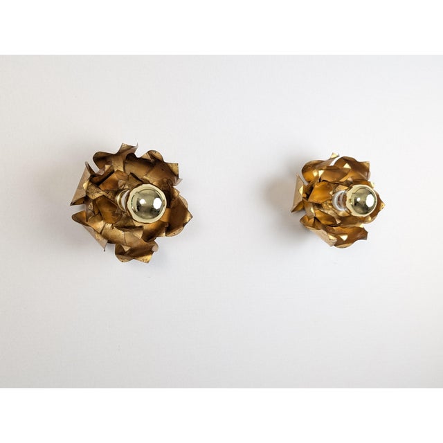 Floral Wall Sconces in Gilded Metal from Hans Kögl, 1970s, Set of 2 For Sale - Image 9 of 12