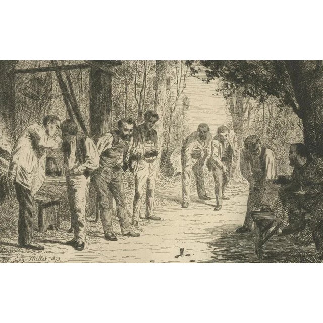 Eugène Henri Millet, The Worker Playing Boules, 1873, Print For Sale - Image 4 of 6
