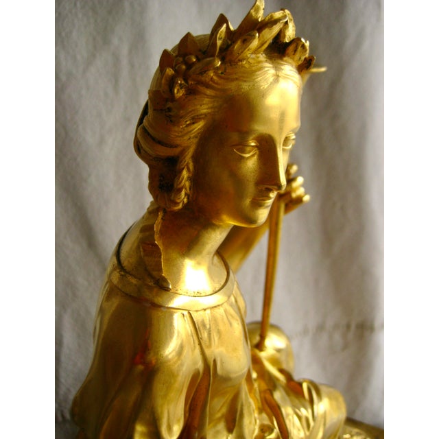 Early 19th Century French Charles X Gilded Bronze Mantel Clock For Sale - Image 4 of 15