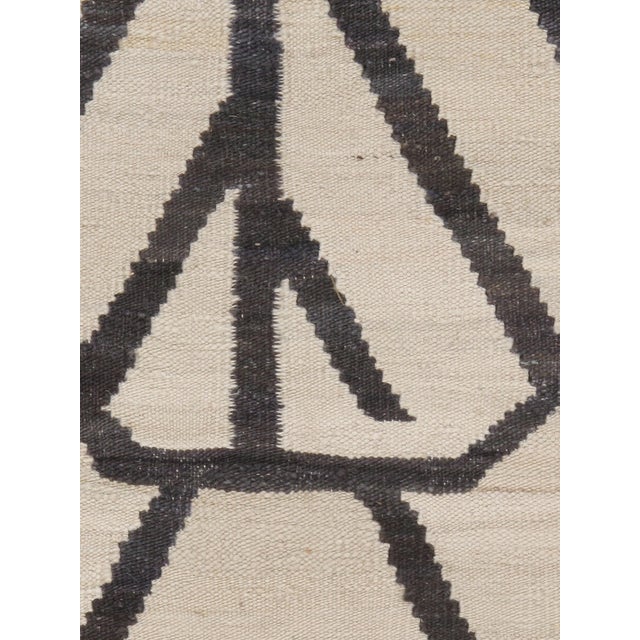 Beige Scandinavian Flatweave Hand Woven Wool Rug, 14ft X 15ft For Sale - Image 4 of 8