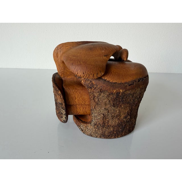 1990's Vintage Hand-Carved Wood Puzzle Box Sculpture, Signed For Sale - Image 9 of 12
