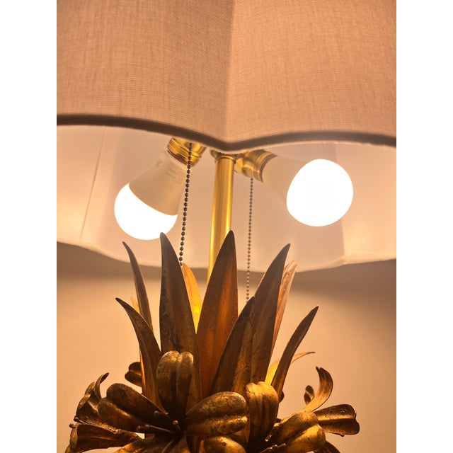 The Marbro Lamp Company Mid 20th Century Marbro Gilt Tole Accent Lamp For Sale - Image 4 of 11