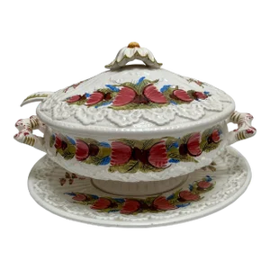 Vintage Italian Soup Tureen, Platter and Ladle