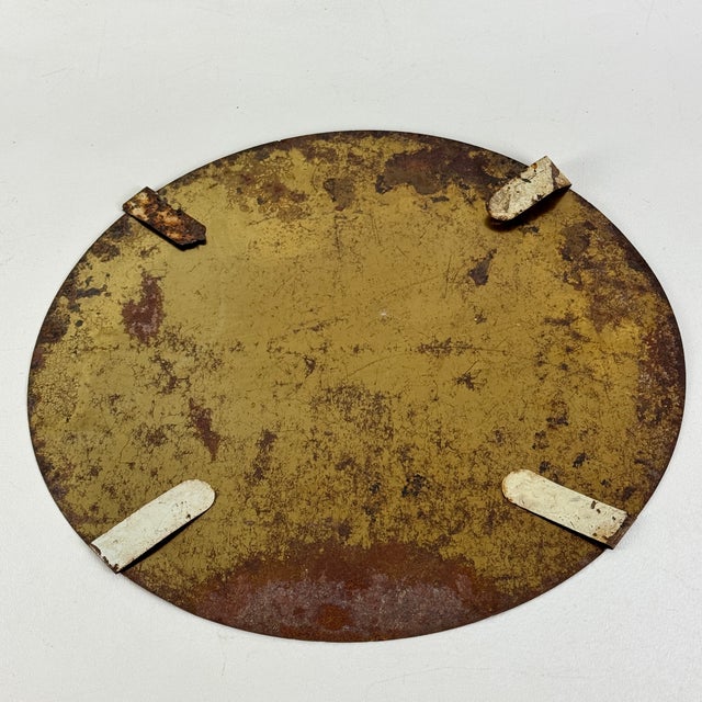 American Vintage "Tire Sale Today" Round Red Metal Sign For Sale - Image 3 of 5