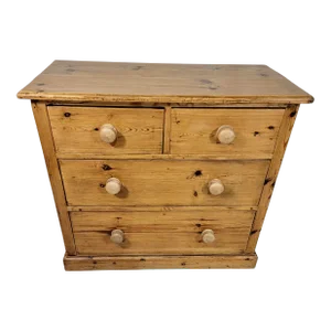 Antique English Pine 2 Over 2 Chest of Drawers