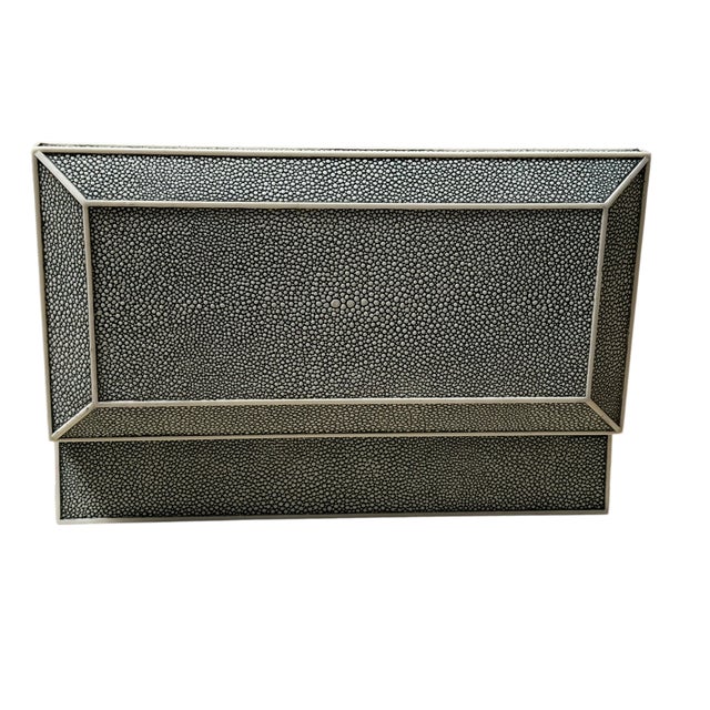 Animal Skin Modern Shagreen Clad Jewelry Box For Sale - Image 7 of 7