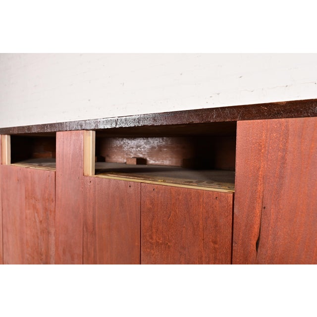 Herter Brothers Style Antique Eastlake Victorian Carved Mahogany and Burl Wood Bookcase Cabinet, Circa 1880s For Sale - Image 13 of 14