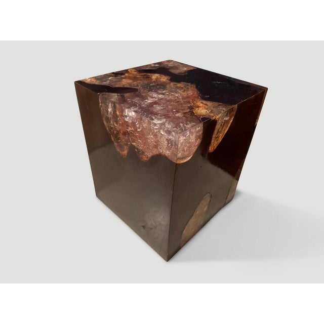 Andrianna Shamaris Cracked Resin Side Table For Sale - Image 17 of 18