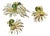 MCM Jewelry Coro Style Brooch and Earrings Set Off-White Enamel Tendrils Interleaved With Textured Silver-Tone Strands., 3 Pieces For Sale