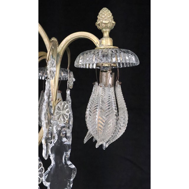 Antique Louis XV Crystal & Brass Chandelier For Sale - Image 4 of 12