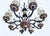 Metal 1960s Italian Capodimonte, Faience-Style Porcelain and Wrought Iron Chandelier For Sale - Image 7 of 11
