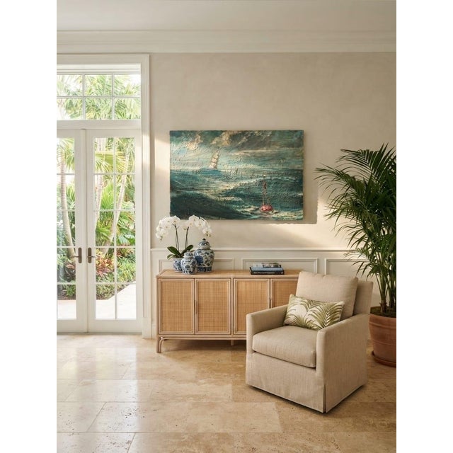 Wood 1960s Painting of Seascape With Sailing Ship For Sale - Image 7 of 12