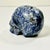 Gemstone 1970s Vintage Abstract Expressionism Boho Chic Hand Carved Blue Speckled Sodalite Skull Sculpture, Halloween For Sale - Image 7 of 13