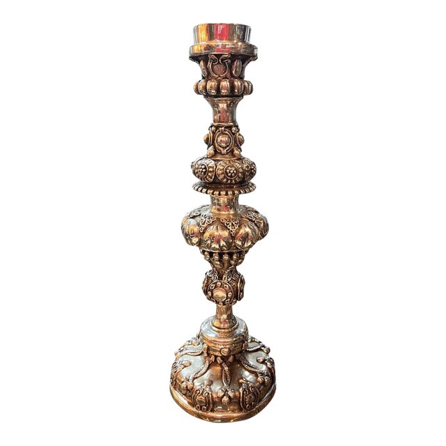 Vintage D’Argenta Silver-Plated Baroque Candlestick, Handcrafted in Mexico For Sale