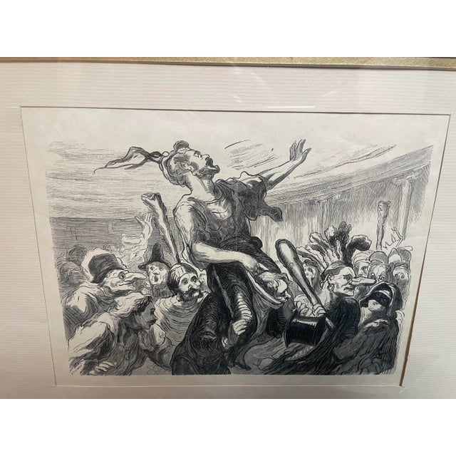 Mid 19th Century Etienne After Honoré Daumier "La Mi-Careme - Au Bal De L'Opera," 1868, Engraving, Framed For Sale - Image 5 of 8