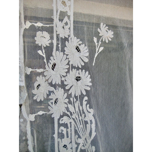 Early 19th Century French Lace Napoleon Sheer Curtains a Pair For Sale - Image 9 of 12