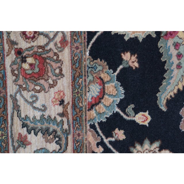 Karastan Ashara 100% Wool Agra Black Acanthus Palmette 549 Area Rug Carpet 6 X 9 For Sale - Image 11 of 14
