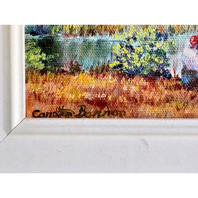 1970s Original Carolton Barron Florida Marsh Landscape Painting in Light Blue Frame For Sale - Image 4 of 9