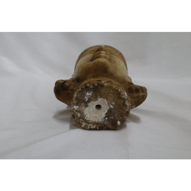 Hand Carved Stone Head of Indian Deity Statue on Stand For Sale - Image 12 of 12