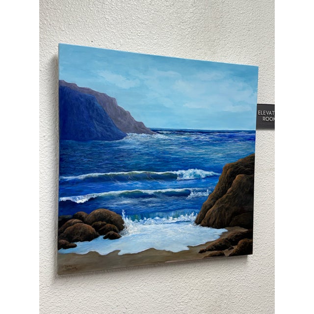 Coastal Ruth Rediger "Wavey Waves" Oil Painting, Signed For Sale - Image 3 of 12