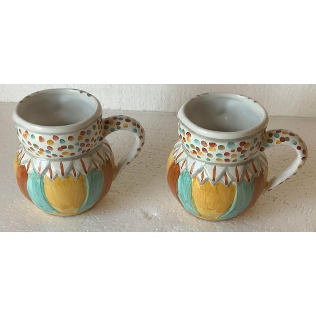 Mackenzie Childs Mackenzie Childs Ceramic Very Rare Mug - Set of 2 For Sale - Image 4 of 7
