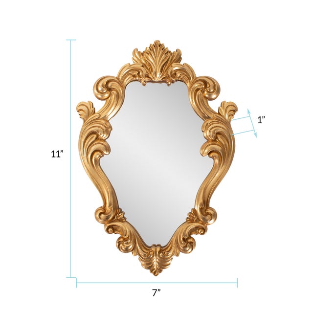French D' Amboise Collection of Gold Petite Mirrors- Oblong For Sale In Chicago - Image 6 of 9