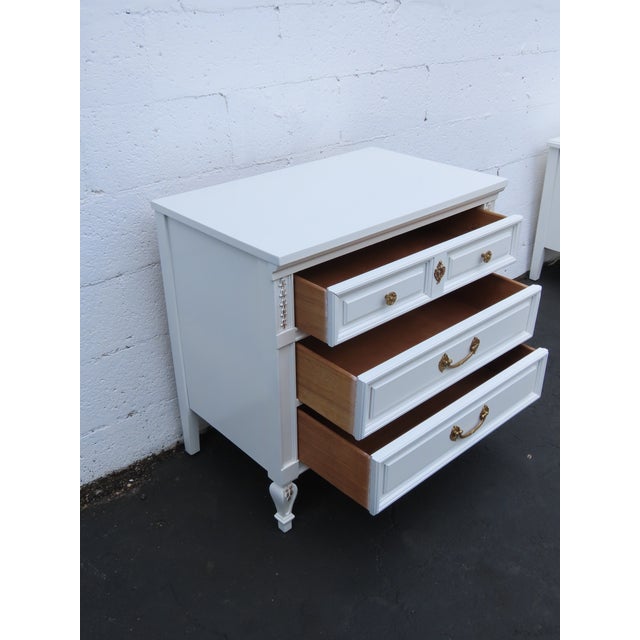 Dixie Dixie French Shabby Chic Painted Nightstand Side End Table 6572 For Sale - Image 4 of 11