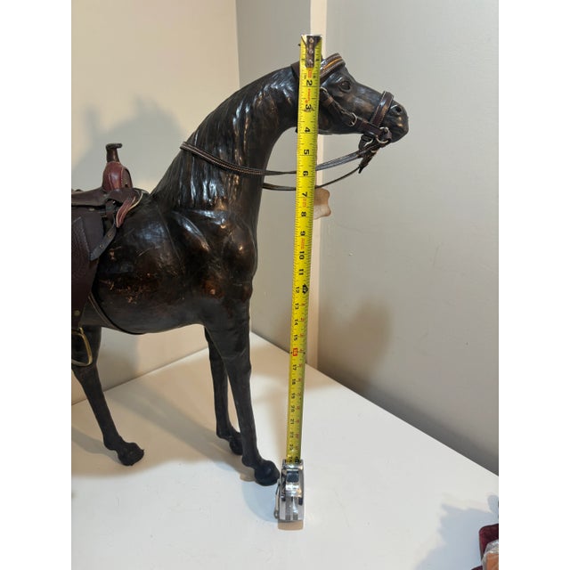Monumental Leather Horse Sculpture With Western Saddle — Ranch Modern Equestrian Decor For Sale - Image 9 of 12