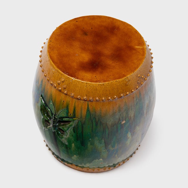 Chinese Chinese Sancai Butterfly Garden Drum, C. 1920 For Sale - Image 3 of 7