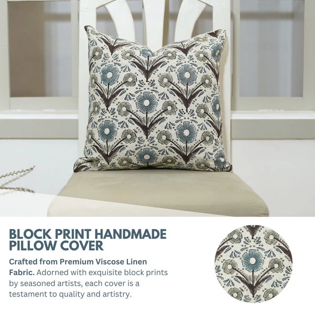 The Vanshika cushion cover blends timeless elegance with handcrafted artistry through its refined hand block printed...