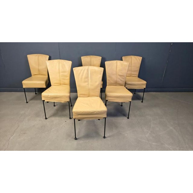 Vintage Leather Dining Chairs in the style of Gerard Van Den Berg, 1980s, Set of 6 For Sale - Image 11 of 12
