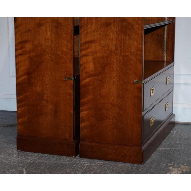 Military Campaign Open Bookcases from Kennedy, London, Set of 2 For Sale - Image 11 of 18